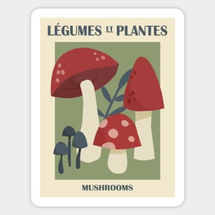 Mushrooms, Cottagecore decor, Goblincore, Posters aesthetic, Museum poster, Food market, Autumn art Sticker